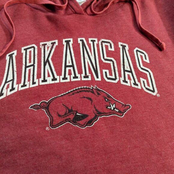 Blue 84 Brand Arkansas Razorback Cropped Hoodie Size Medium Dark Red (Cardinal) - Picture 9 of 9